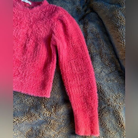 Mango Fuzzy Chunky Ribbed Curvy Winter Crewneck Pullover Size S Very Good - Picture 9 of 12